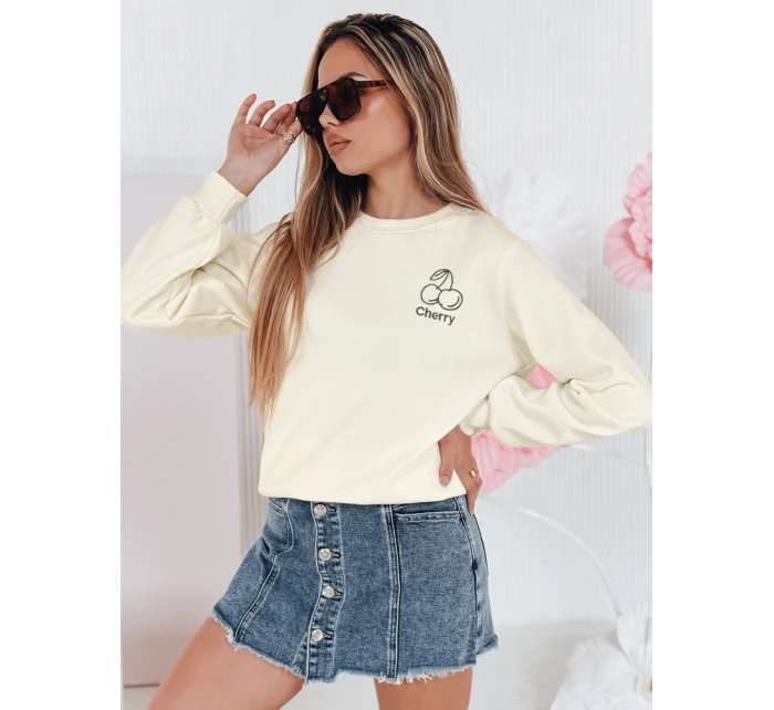 Dámská oversize mikina s výšivkou ecru Dstreet model 21988043 - FashionStreet