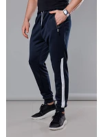 Tmavě modrobílé pánské teplákové kalhoty se vsadkami model 18347945 - J.STYLE Tmavě modrobílé pánské teplákové kalhoty se vsadkami model 18347945 - J.STYLE
