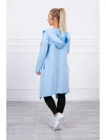 Dlhý kabát s kapucňou modrý Dlhý kabát s kapucňou modrý