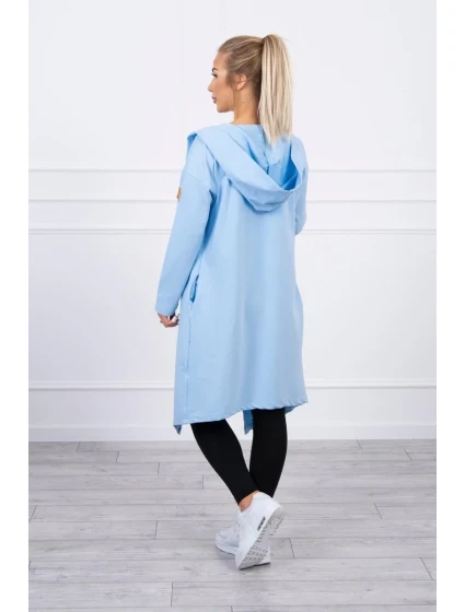 Dlhý kabát s kapucňou modrý Dlhý kabát s kapucňou modrý