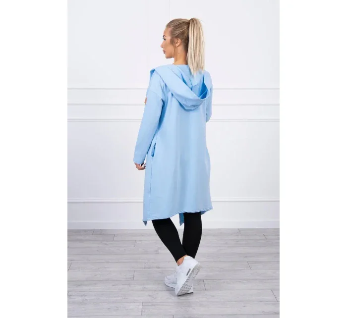 Dlhý kabát s kapucňou modrý Dlhý kabát s kapucňou modrý