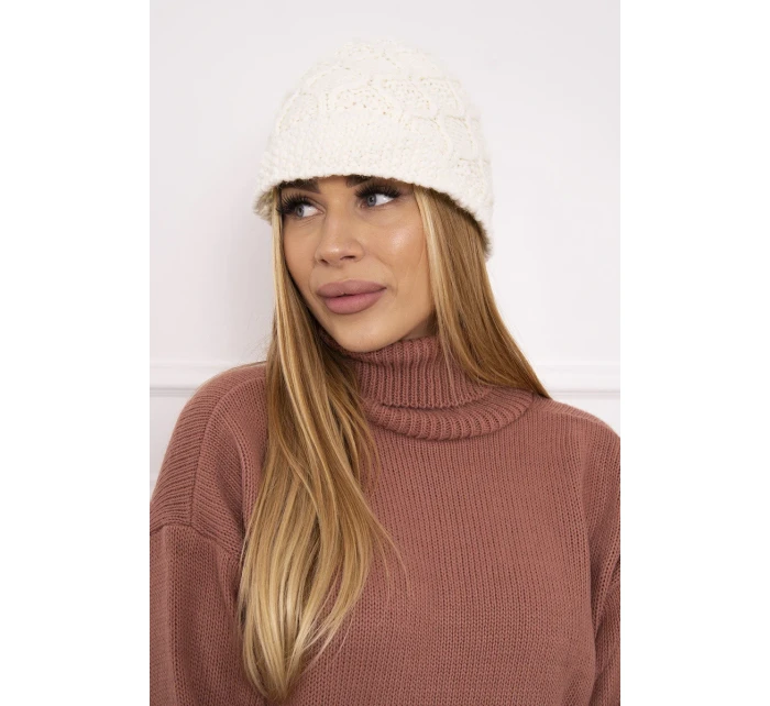 Fleecová čepice Roma ecru model 18749867 - K-Fashion Fleecová čepice Roma ecru model 18749867 - K-Fashion