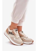 Buty Sportowe Damskie Na Platformie Zebra Beżowe Davinara