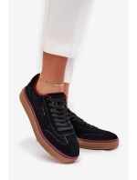 Zamszowe Damskie Sneakersy Daniel Lopez Just Dare SS2D4006 Czarne