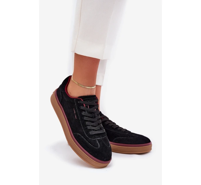 Zamszowe Damskie Sneakersy Daniel Lopez Just Dare SS2D4006 Czarne