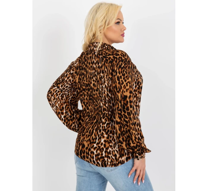 Košeľa LK KS 509188.38P svetlo hnedá