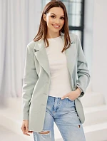 Dámska bunda ZAK0016 tyrkysová - Roco Fashion