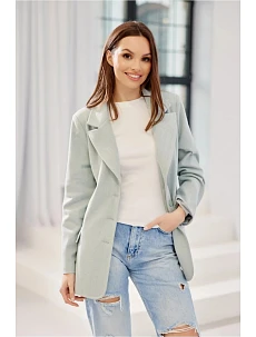 Dámska bunda ZAK0016 tyrkysová - Roco Fashion