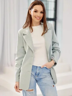 Dámska bunda ZAK0016 tyrkysová - Roco Fashion