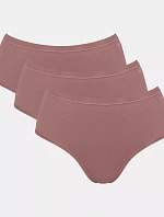 Dámske bavlnené midi nohavičky GO Daily 3P - BROWN - svetlohnedá 1141 - SLOGGI