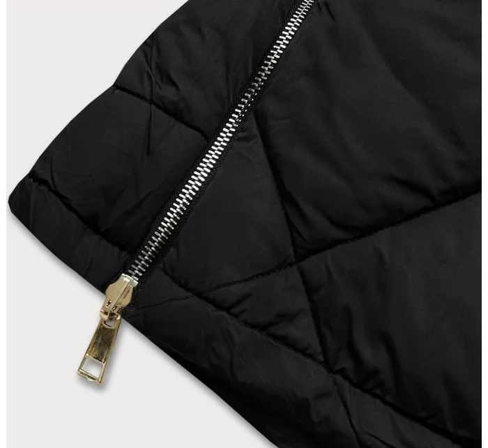 Čierna obojstranná dámska zimná bunda (m-210a5)