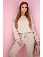 Komplet teplákové + kalhoty máslová látka béžový
