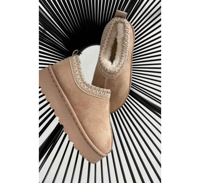 Dětské sněhule s výšivkou béžové model 21711240 - Boto