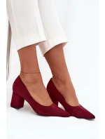 Czółenka Damskie Ze Szpiczastymi Noskami Na Słupku Bordowe Pavira Czółenka Damskie Ze Szpiczastymi Noskami Na Słupku Bordowe Pavira