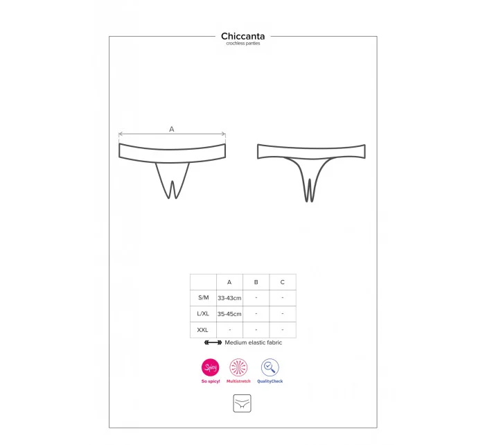Pikantné nohavičky otvorené Chiccanta crochless panties - Obsessive