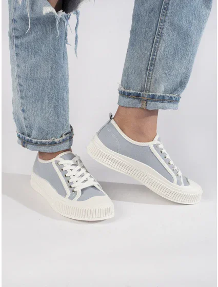 Zajímavé modré tenisky dámské bez podpatku Zajímavé modré tenisky dámské bez podpatku