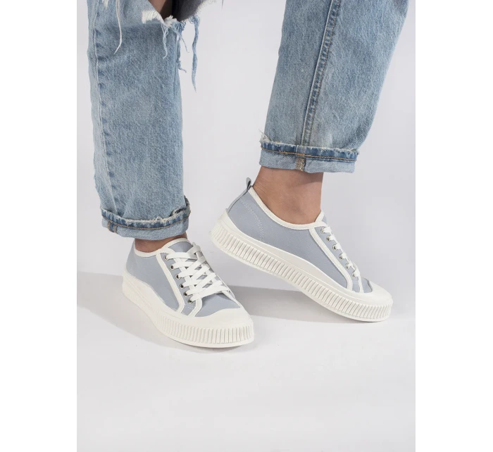 Zajímavé modré tenisky dámské bez podpatku Zajímavé modré tenisky dámské bez podpatku