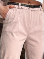 Dámské kalhoty chinos s páskem růžové Dstreet model 21986500 - FashionStreet