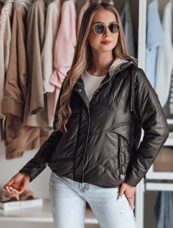 Dámska prechodná prešívaná bunda s kapucňou NIVESSO black FashionStreet TY4859