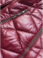 Dámska plus size bunda vo vínovej bordovej farbe pre prechodné obdobie (MM21-76)
