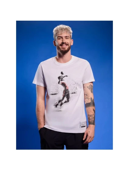 Pánske volejbalové tričko s potlačou 4F 4FRAW25TTSHM3318-10S Pánske volejbalové tričko s potlačou 4F 4FRAW25TTSHM3318-10S