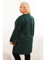 Dámská sukýnka Plus Size máslová s kapsou a 3/4 rukávem tmavě zelená