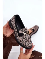 Kožené Lakované Mokasíny Leopard model 21691286 Černé - VINCEZA