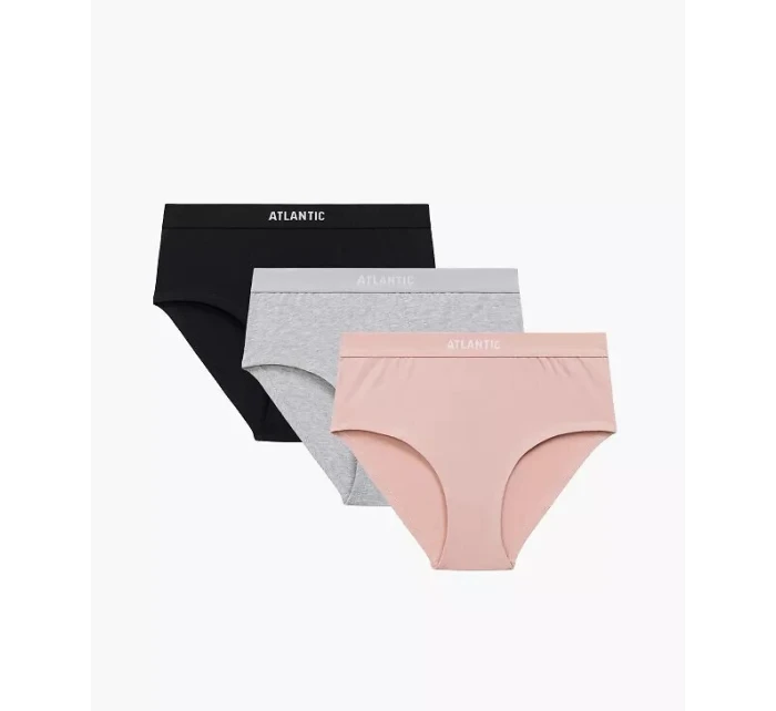 Dámske športové nohavičky 3PACK Maxi 3CLP-009 Black/Grey/Pink Powder - Atlantic