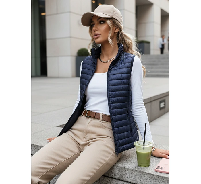 Dámska prešívaná vesta STANSY navy blue FashionStreet TY3962