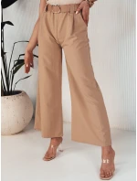 Dámské kalhoty se širokými nohavicemi béžová Dstreet model 21972989 - FashionStreet