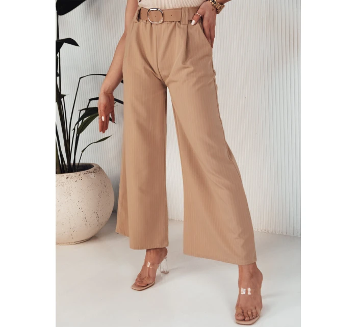 Dámské kalhoty se širokými nohavicemi béžová Dstreet model 21972989 - FashionStreet