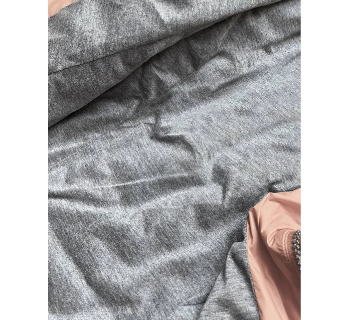 Růžová dámská bunda s kapucí model 16143335 - LHD Růžová dámská bunda s kapucí model 16143335 - LHD