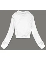 Dámska tenká krátka mikina biela (8B938-1)