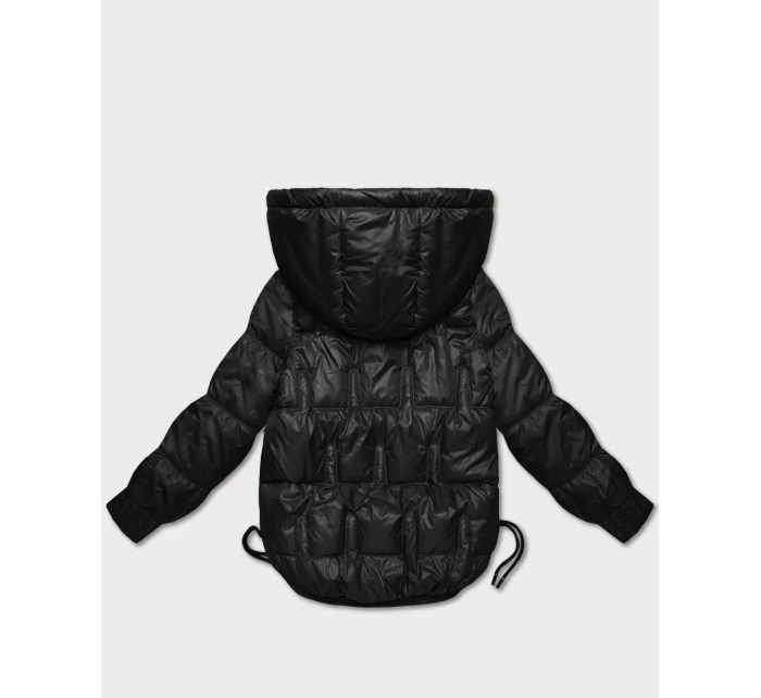 Černá bunda pro přechodné období se stahovacími boky model 21756259 - S'WEST