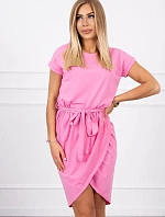 Šaty s obálkou dole ružovej