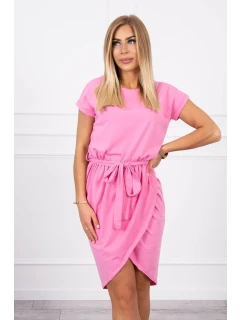 Šaty s obálkou dole ružovej