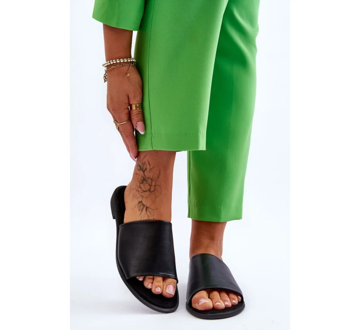 Dámske papuče z hladkej kože čierne Cerise Dámske papuče z hladkej kože čierne Cerise