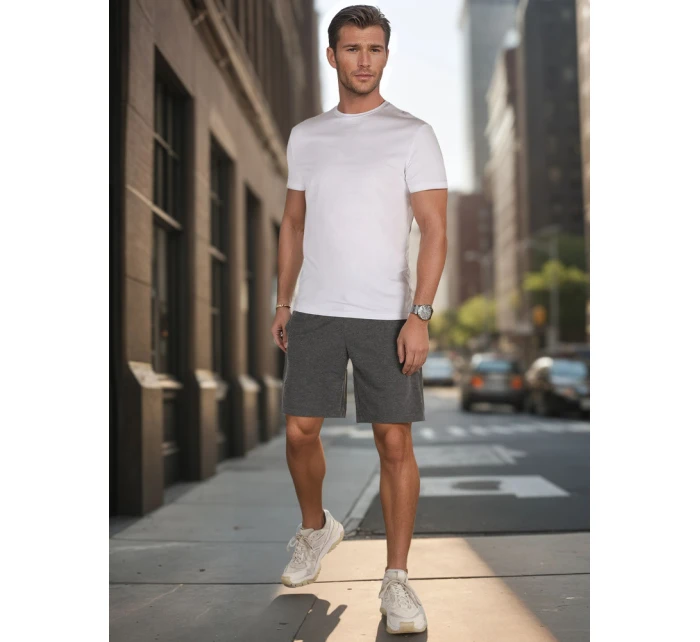 Pánské tmavě šedé teplákové šortky Dstreet model 21987809 - FashionStreet