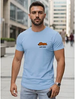 Pánske tričko s minimalistickou potlačou modré FashionStreet NX5096R