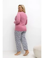 Pohodlné pyžamo pre plnoštíhly model 221197 Forever Pink Pohodlné pyžamo pre plnoštíhly model 221197 Forever Pink