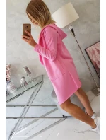 Voľná bunda s kapucňou ružová Voľná bunda s kapucňou ružová