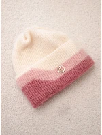 Dámská čepice beanie žebrovaná s ozdobou model 22555029 růžová - K-Fashion