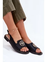 Dámské Sandály Na Plochém Podpatku S Ozdobou model 21698199 Černé - S.Barski