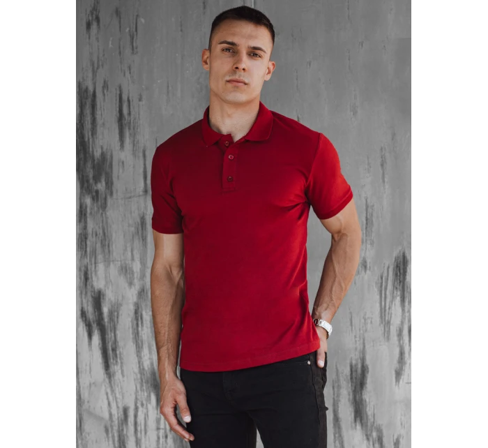 Pánske bordové polo tričko FashionStreet PX0607