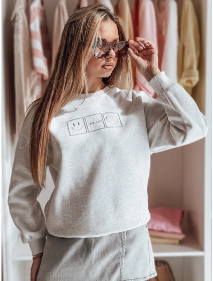 Dámska nadrozmerná mikina s výšivkou EASYJOY sivá FashionStreet BY1517 Dámska nadrozmerná mikina s výšivkou EASYJOY sivá FashionStreet BY1517