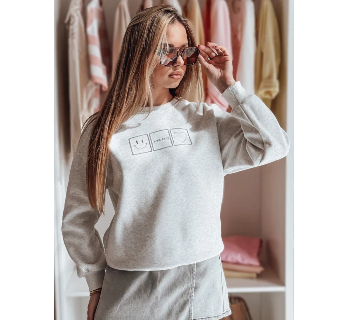 Dámska nadrozmerná mikina s výšivkou EASYJOY sivá FashionStreet BY1517 Dámska nadrozmerná mikina s výšivkou EASYJOY sivá FashionStreet BY1517