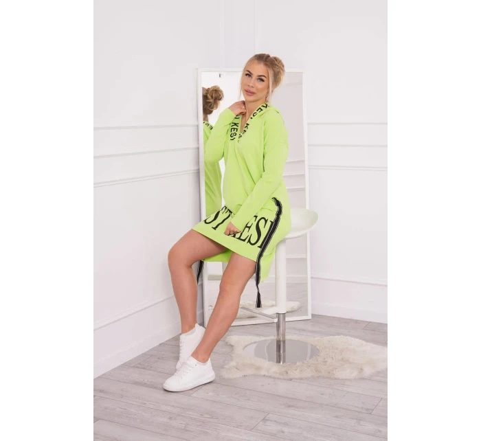 Šaty s kapucňou a potlačou pistácie Šaty s kapucňou a potlačou pistácie
