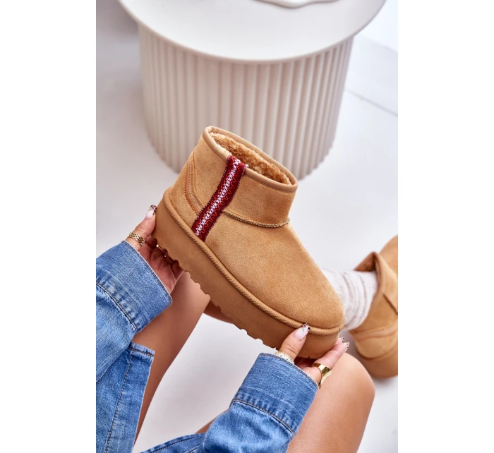 Dámské zimní boty na platformě s izolací Camel model 21673380 - Boto