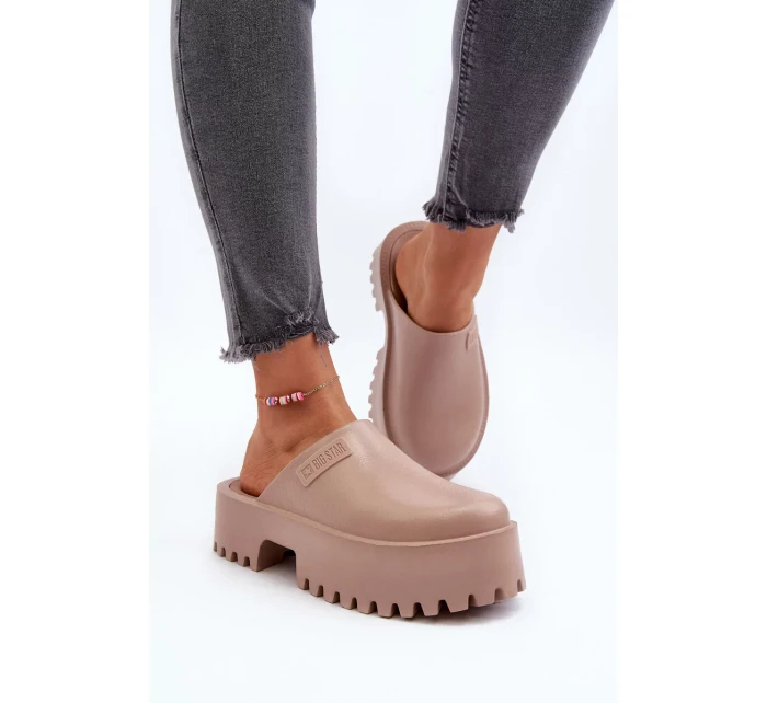 Dámske papuče na platforme Big Star - béžové Dámske papuče na platforme Big Star - béžové