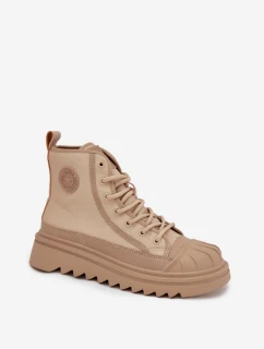 Dámske zateplené vysoké tenisky Big Star - béžové